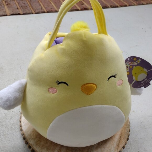 Squishmallows Ivanna Chick Easter Basket Plush Yellow Bag with Tag - Picture 6 of 8